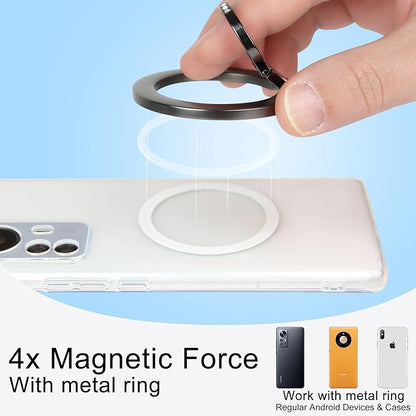 Magnetic Phone Grip for MagSafe, EI Sonador Magnet Phone Ring Holder, Removable, Compatible with iPhone 14 Plus 13 12 Pro Max Mini (Diamond Silver)