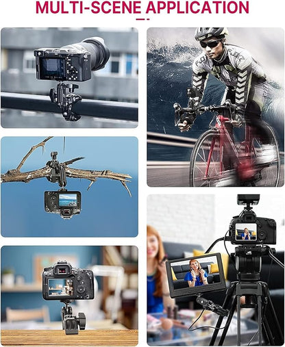 ULANZI Super Clamp Camera Clamp Mount Monitor 360° Ballhead Magic Arm Double Ball Head Adapter with 1/4"-20 & 3/8"-16 Thread for Canon Nikon DSLR Camera/Gopro/LED Lights/Ronin-M/Ronin MX/Freefly MOVI