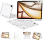 Transparent Case with Keyboard for iPad Air 13 Inch (M3/M2, 2025/2024), iPad Pro 12.9 Inch (6/5/4/3 Gen),7-Color Backlit,Magic Wireless Keyboard, 360°Rotating,with trackpad,Pencil Holder,White