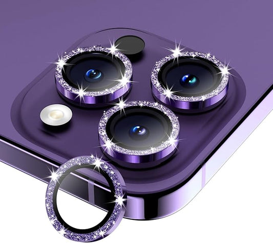 Wumigoo Camera Lens Protector for iPhone 14 Pro Max/14 Pro- Glitter Purple