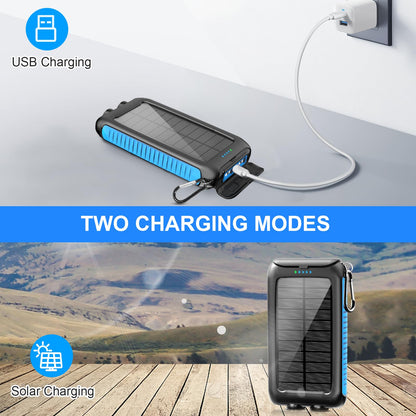 Kepswin Solar Power Bank 49800mAh Portable Solar Phone Charger with LED Flashlight/15W Fast Charge USB C Waterproof External Backup Battery Pack for All Cell Phones & Electronic Devices