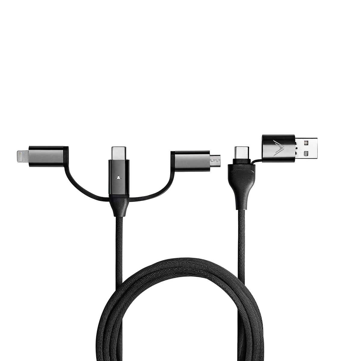 Futurizta Tech [Upgraded] Zeus-X 6-in-1 Universal Multi Cable (0.65ft/0.2m) Fast Charging 60W Laptop PD, QC3.0 & 27W Fast Charging & Data Sync, Military Grade Braided with Cable Organizer Strap