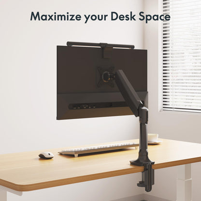 FlexiSpot Single Monitor Stand - Adjustable Spring VESA Mount with C Clamp for 17 to 30 Inch Computer Screens - Heavy Duty Monitor Arm Holds up to 3.3 to 11lbs