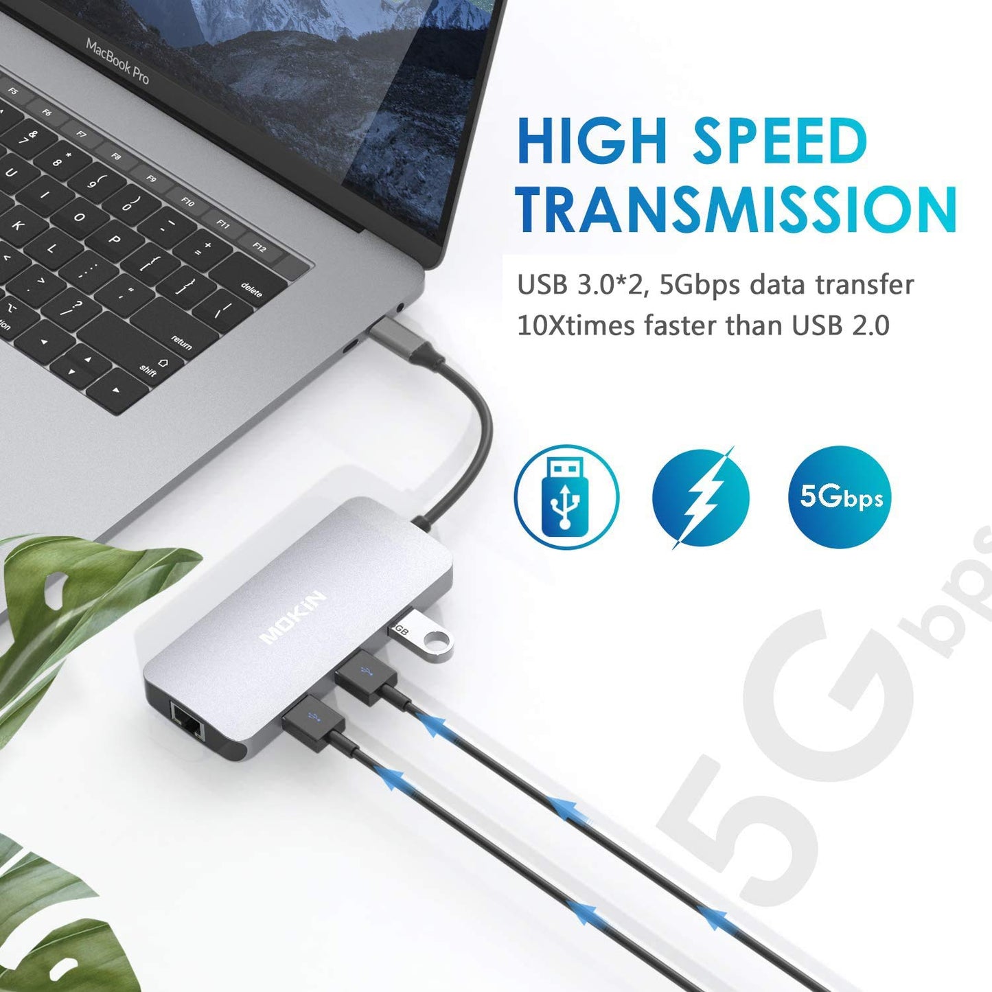 MOKiN USB C HDMI Dongle for MacBook Hub Adapter for Dell/Lenovo/HP Laptop