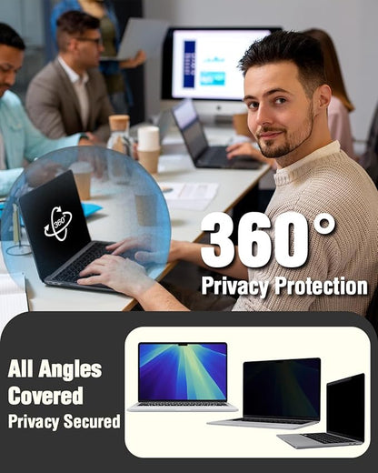 F FORITO Magnetic Privacy Screen Protector Compatible with MacBook Air 13 inch (2018, 2019, 2020, 2021, M1), Removable 360° Anti Peeping Anti Blue Light Laptop Privacy Shield