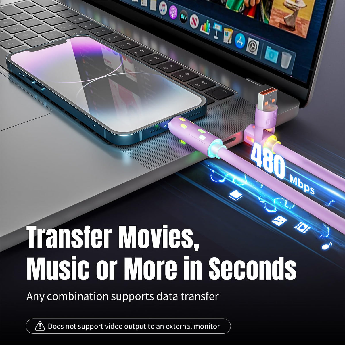 MPATIBY 240W USB C Cable,4 in 1 Charging Cable Fast Charging & Data Sync