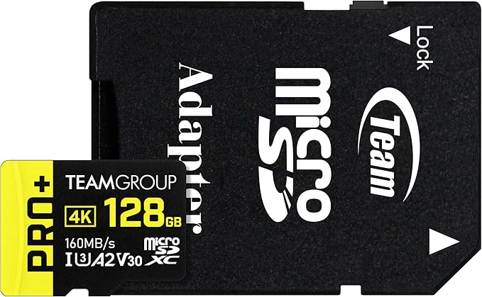 TEAMGROUP A2 Pro Plus Card 128GB x 5 Pack Micro SDXC UHS-I U3 A2 V30, R/W up to 160/110 MB/s for Nintendo-Switch, Gaming Devices, Tablets, Smartphones, 4K Shooting, with Adapter TPPMSDX128GIA2V3003