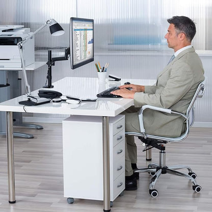 Mount-It! Single Monitor Arm Mount | Desk Stand | Full Motion Height Adjustable Articulating Gas Spring Arm | Fits 19 21 24 27 29 30 32 Inch VESA Compatible Computer Screen | C-Clamp and Grommet Base