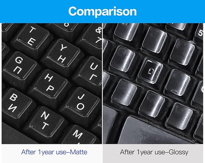 (2PCS) Ukrainian Keyboard Stickers, Ukraine Keyboard Letters Replacement Sticker with White Letter/Black Background, Cyrillic Russian Belarus Keyboard Stickers for Computer Laptop Notebook Desktop
