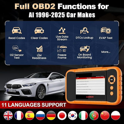 LAUNCH X431 Creader Elite 2.0 FGC OBD2 Scanner,ECU Coding, Bi-Directional Scan Tool for Ford, for GM, for Chrysler,100+ Reset, Full System Diagnose, FCA AUTOAUTH, AUTOVIN, Lifetime Free Update