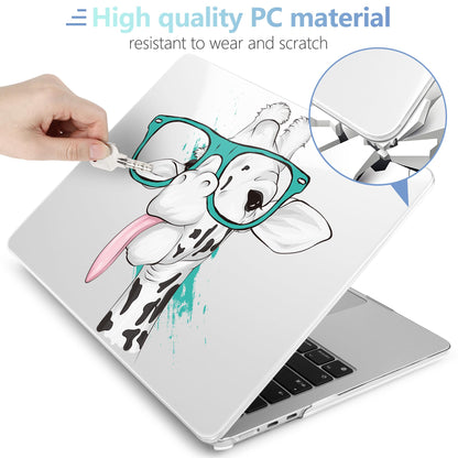 MEEgoodo for M5/M4/M3/M2 MacBook Air 15 inch Case 2026 2025 2024 2023, Case Fit Model (A3448/A3241/A3114/A2941) for MacBook Air 15.3 inch, Funny Giraffe