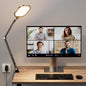 Video Conference Light for Computer, Dimmable Camera Lighting for Video Recording, Meeting, Laptop & Webcam, 15W Ring Light with C- Clamp,Swing Arm, Remote, Memory & Timer CRI >95