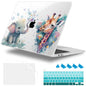 Lepeoac Case for MacBook Pro 13 inch Case M2 2022-2016 A2338 M1 A2251 A2289 A2159 A1989 A1708 A1706, Plastic Hard Shell + Keyboard Cover + Dust Plug - Elephant & Giraffe