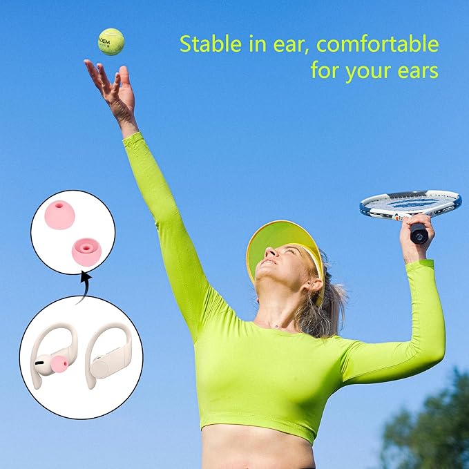 Replacement Earbud Tips Silicone Ear Tips Compatible with Powerbeats Pro Beats Wireless Earphone Headphone Earbud Rubber Tips Earbud Covers 4 Pairs