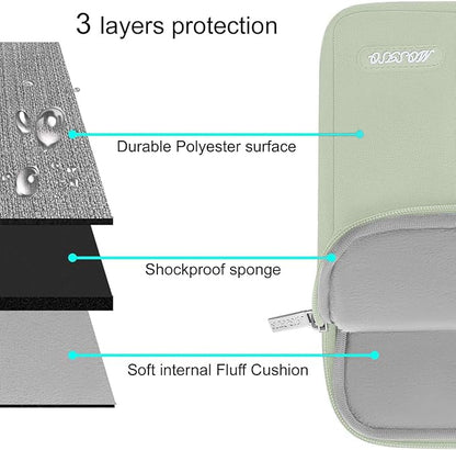 MOSISO Laptop Case 13.3 inch, 13-13.3 inch Laptop Sleeve Compatible with MacBook Air/Pro 13 / Pro 14, HP Dell ASUS Lenovo Notebook, Polyester Vertical Computer Sleeve Bag with Pocket, Sage Green