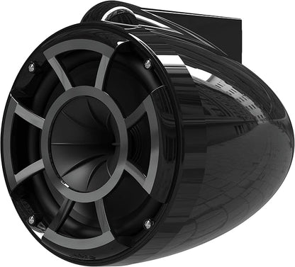 wet sounds Rev 8 Black V2 Revolution Series 8" Black Tower Speakers w/Fixed Clamp Mini