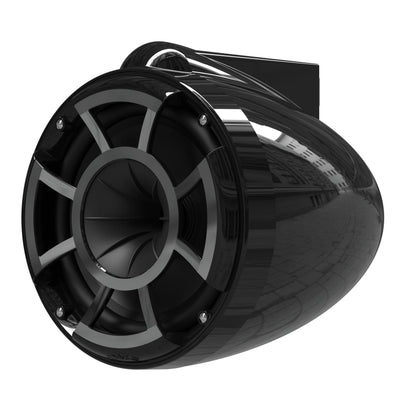 wet sounds Rev 8 Black V2 Revolution Series 8" Black Tower Speakers w/Swivel Clamp Base Mount