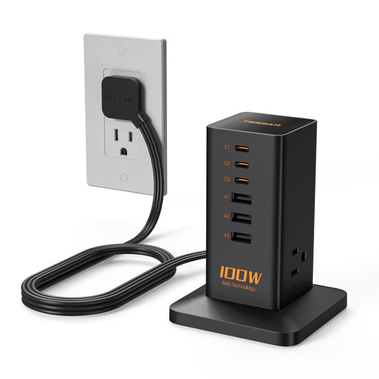 TESSAN 100W USB Charging Station for Multiple Devices 9-in-1 USB Charger
