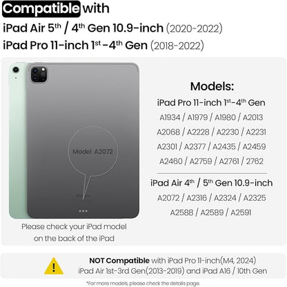 Nillkin iPad Pro 11(1st/2nd/3rd/4th Gen) & iPad Air 5th/4th Generation Case with Keyboard, Magic Trackpad, Rugged Case with Detachable Keyboard, Portrait/Landscape Modes, Camera Cover, Black