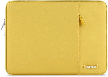 MOSISO Laptop Case 13.3 inch, 13-13.3 inch Laptop Sleeve Compatible with MacBook Air/Pro 13 / Pro 14, HP Dell ASUS Lenovo Notebook, Polyester Vertical Computer Sleeve Bag with Pocket, Yellow