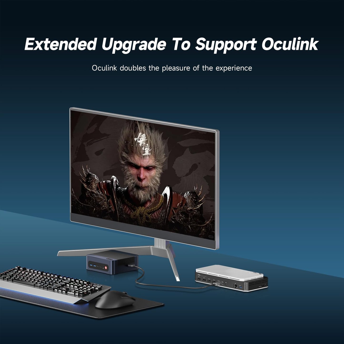 Reatan A8 Mini PC AMD Ryzen 7 8745H 16GB RAM DDR5 1TB SSD 8C/16T，up to 8K Quad-Screen Displays, WiFi 6E, OCuLink Mini Gaming Computers Home Theater Office Business