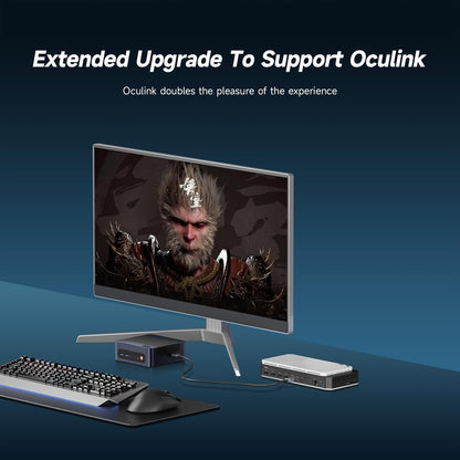 Reatan A8 Mini PC AMD Ryzen 7 8745H 16GB RAM DDR5 1TB SSD 8C/16T，up to 8K Quad-Screen Displays, WiFi 6E, OCuLink Mini Gaming Computers Home Theater Office Business