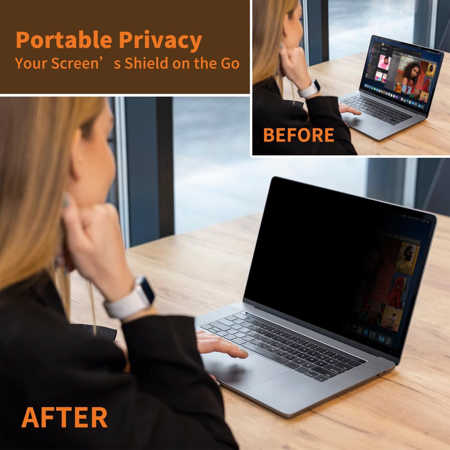 BSPROTE Privacy Screen for MacBook Pro 16 Inch 2019 (A2141), Removable Anti-Spy Filter for Mac Pro 16.1", Eye Protection HD Anti-Scratch