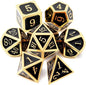 Haxtec DND Metal Dice Set D&D Dice Compatible with Dungeons and Dragons Roleplaying Games-Glossy Enamel Dice (Gold Black)