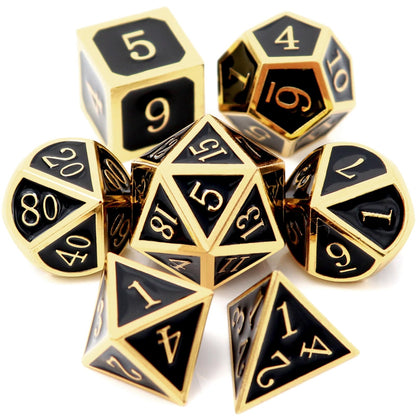 Haxtec Metal DND Dice Set, 7 Pcs Dragon Pattern Polyhedral Dice for RPG