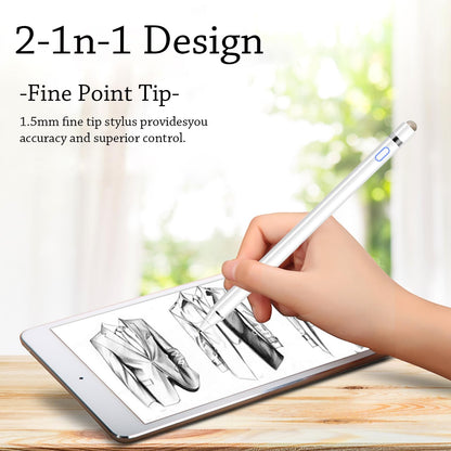 Stylus Pen for iPad, DOGAIN iPad Pencil for Touchscreen with Dual Touch Function, Active Digital Fine Point iPad Pen Compatible with iPad/iPhone/Samsung//iOS/Android/Nintendo switch 2 and More - White
