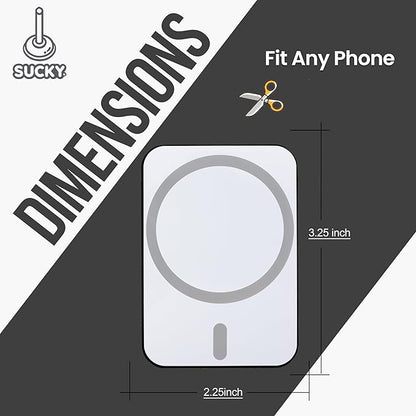SUCKY Silicone Suction Phone Case Adhesive Mount - Anti-Slip Holder, Hands-Free Fidget Toy, Phone Accessory for iPhone and Android (Deep Black, Magnetic)