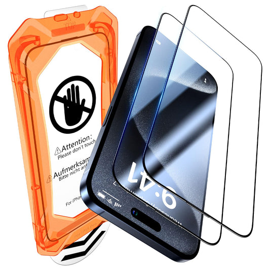 UniqueMe for iPhone 15 Pro Privacy Screen Protector-2 Packs
