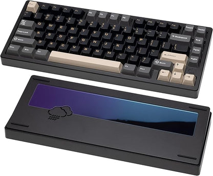 KEEBMONKEY WOBKEY Rainy 75 CNC Aluminum HMX/JWK/Cocoa Switches Triple-Mode Connectivity Mechanical Keyboard with Superior Acoustics, RGB/PP/Mirrored Glass/3500mAh/Violet Switch (Standard - White)