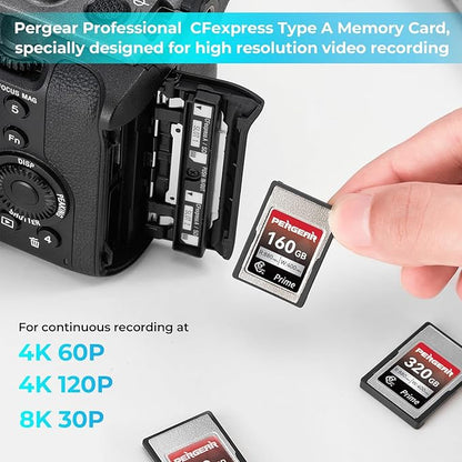 Pergear VPG200 Professional 160GB CFexpress Type A Memory Card, Up to 880MB/s Read Speed & 900MB/s Write Speed for 4K 120P,8K 30P Recording