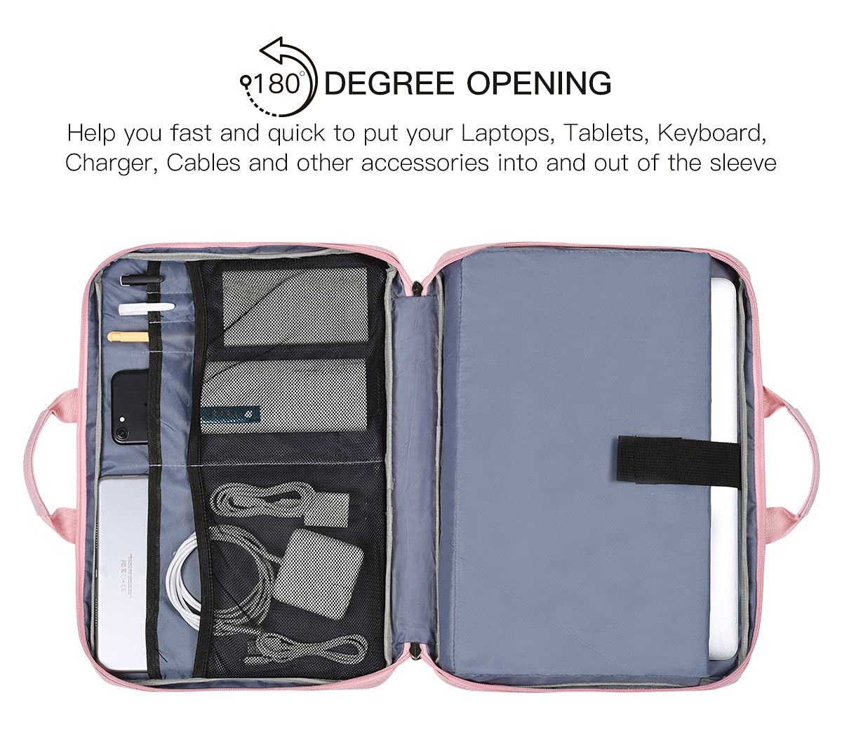 15.6 Inch Laptop Sleeve TSA Case Women Ladies Bag for Macbook Pro 16" M5 M4 M3 M2 M1, Lenovo Ideapad 15.6", HP Envy/Victus 15.6, Dell Inspiron 15, Acer Aspire/Nitro 15, ASUS MSI Macbook 15 Case, Pink