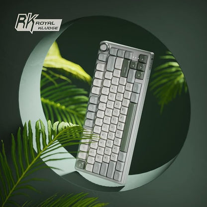 RK ROYAL KLUDGE R75 Mechanical Keyboard Wired with Volume Knob, 75% Keyboard Gasket Mounted, Hot Swappable, Creamy Sound, MDA Profile, PBT Keycaps