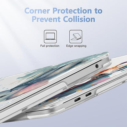 Case for MacBook Pro 13 inch with/Without Touch Bar (2016-2022, M2 A2338 M1 A2289 A2251 A2159 A1989 A1706 A1708), Hard Shell + Keyboard Cover + Dust Plug - Elephant & Giraffe