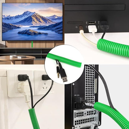 Split Wire Loom Tubing,10,25ft Cord Protectors from Pets No Chew, Flexible Wire Covers Cord Protectors, Protective Split Cable Sleeve for Automotive Home Industrial Wires(Green, 1.12inch-10ft)