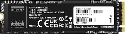 KLEVV CRAS C930 1TB M.2 2280 NVMe PCIe Gen4x4 Internal Gaming SSD Aluminium Heatsink Included, Compatible with PS5, up to 7400MB/s with DRAM Cache (K01TBM2SP0-C93)
