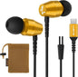 LUDOS OMNITONE USB C Headphones for iPhone 16 15 Pro Max Plus iPad Pro, 5 Years Warranty, USB-C Earbuds for Samsung Galaxy S24 S23 Ultra S22 S21 S20 A55 A54 A53, USB Type C Earphones - Gold