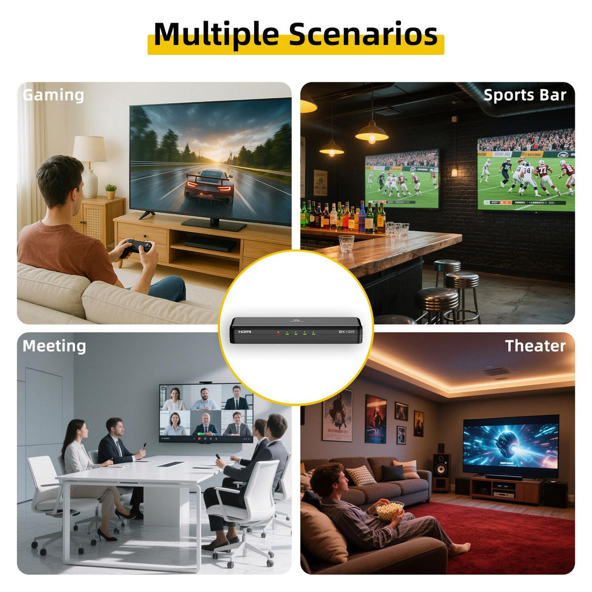 8K HDMI Splitter 1 in 4 Out (Mirror Only) – HDMI 2.1