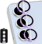 for Samsung Galaxy S24 FE Camera Lens Protector, Individual Metal Ring Tempered Glass Lens Cover, [Strong Adsorption] Scratch Resistant Ultra-Thin HD Clear Lens Cover, 1 Set-Purple Ring