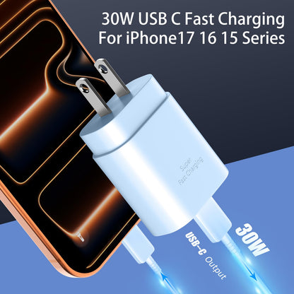 Phone 17 16 15 Charger Fast Charging,30W USB C Phone 17 16 15 Pro Max Charger Block &10FT Long Type C Cable Cord for i.Phone 17/Air/17 Pro/17 Pro Max/16/16 Plus/16 Pro/16 Pro Max/15/15 Pro Max,Blue