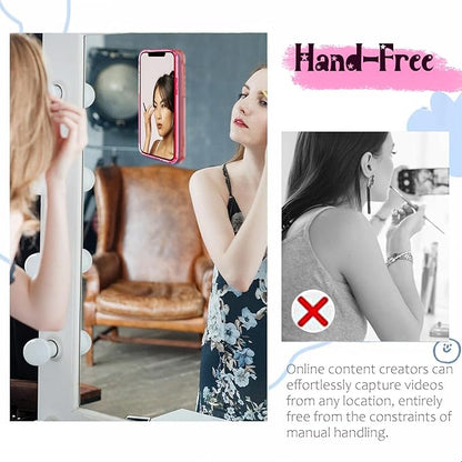 AZXYI Silicone Suction Phone Case Mount, Silicon Adhesive Suction Cup Phone Mount, Non Slip Sticky Phone Grip for Cellphone, Strong Grip Holder for Selfies and Videos (Translucent)