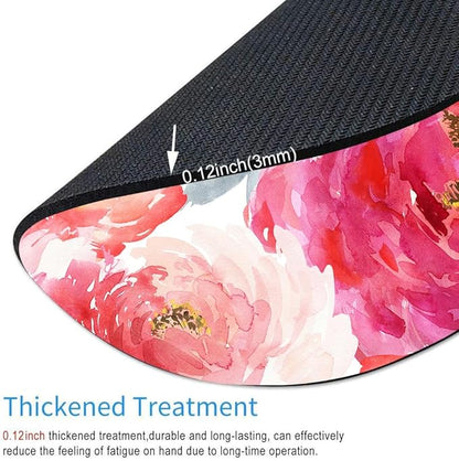Pink Peony Flower Round Mousepad, Personalized Custom Design Mouse Pads，Cute Waterproof Circular Non-Slip Rubber Base Small Mouse Pad， Mousepad for Laptop Computers