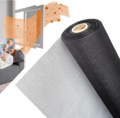 Window Screens Replacement, Cuttable Fiberglass Roll Screens Door Mesh, Repair Screens Net DIY Screening Mesh Netting Black for Windows, Door, Pool, Porch,Patio (60inch*50ft)