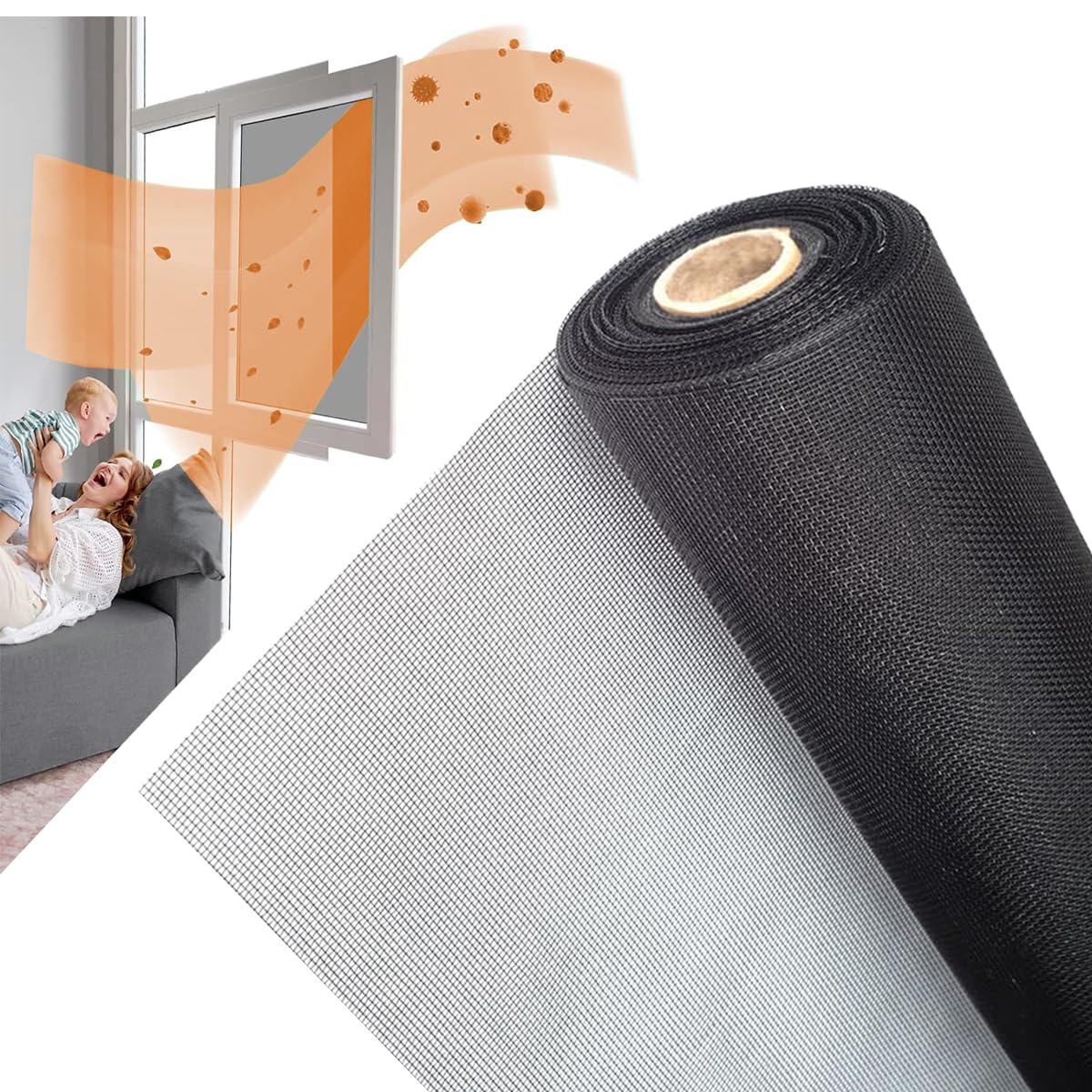 Window Screen Mesh 36IN*100FT,Pet Proof Fiberglass Screen Replacement
