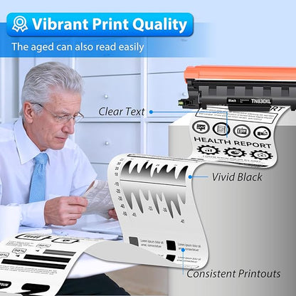ZIPRINT TN830XL Toner 4 Pack(with chip) Compatible Replacement for Brother tn830 tn 830xl tn830/xl/v tn 830 Toner for HL-L2460DW HL-L2405W DCP-L2640DW MFC-L2820DW MFC-L2900DW HL-L2480DW Printer