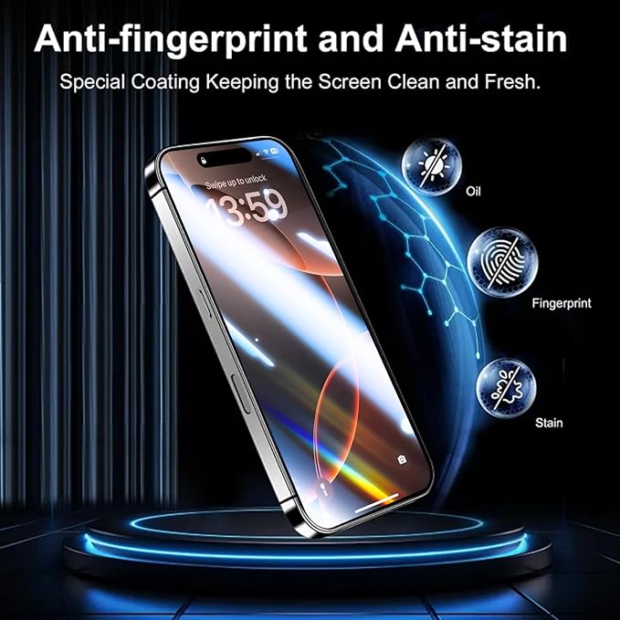 OneFish Full Edge Coverage Tempered Glass Screen Protector for IPhone 12 Pro Max 6.7 inch 2 Pack Edge Reinforcement, Self-Aligning Installation, Case Friendly Privacy Screen Protectors