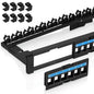 Everest 24 Port Keystone Patch Panel (4-Pack) - Removable 6-Port Panels - Use with Slim Profile Keystones ONLY (Wider Jacks May not fit Side by Side) - with Adjustable Rear Cable Management Bar